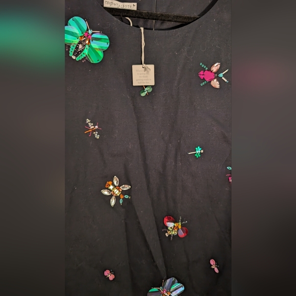 RSVP by Talbots Embellished Bejeweled Bug Funky Blouse NWT 14P - Picture 3 of 11